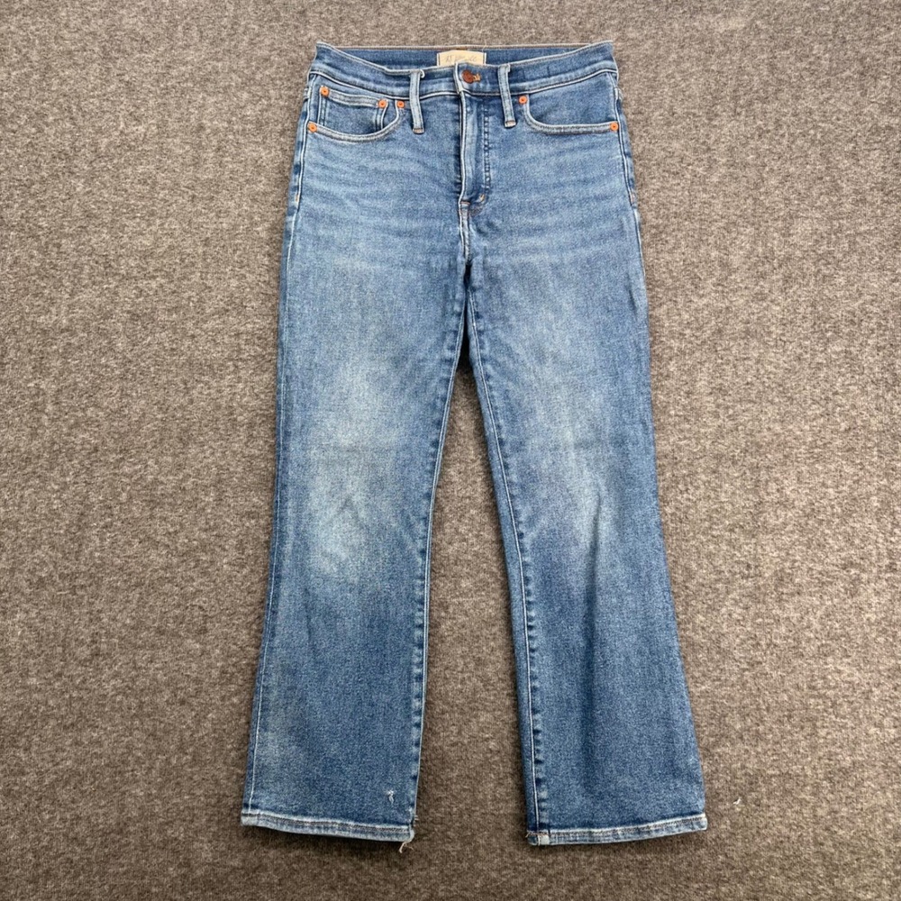 Madewell‎ Cali Demi-Boot High Rise Cropped Flare Jeans Medium Wash Blue Size 27